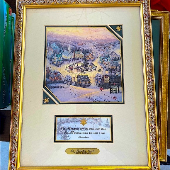 Thomas Kinkade 2005 Signed Accent Print, “St. Nicholas Circle” 13”x17”. - Picture 1 of 12